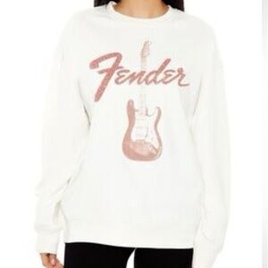 Fender Women's Cream Sweater with Red Graphic